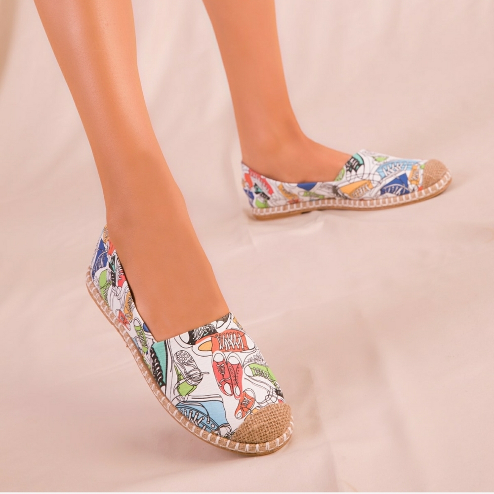 White and colored espadrilles